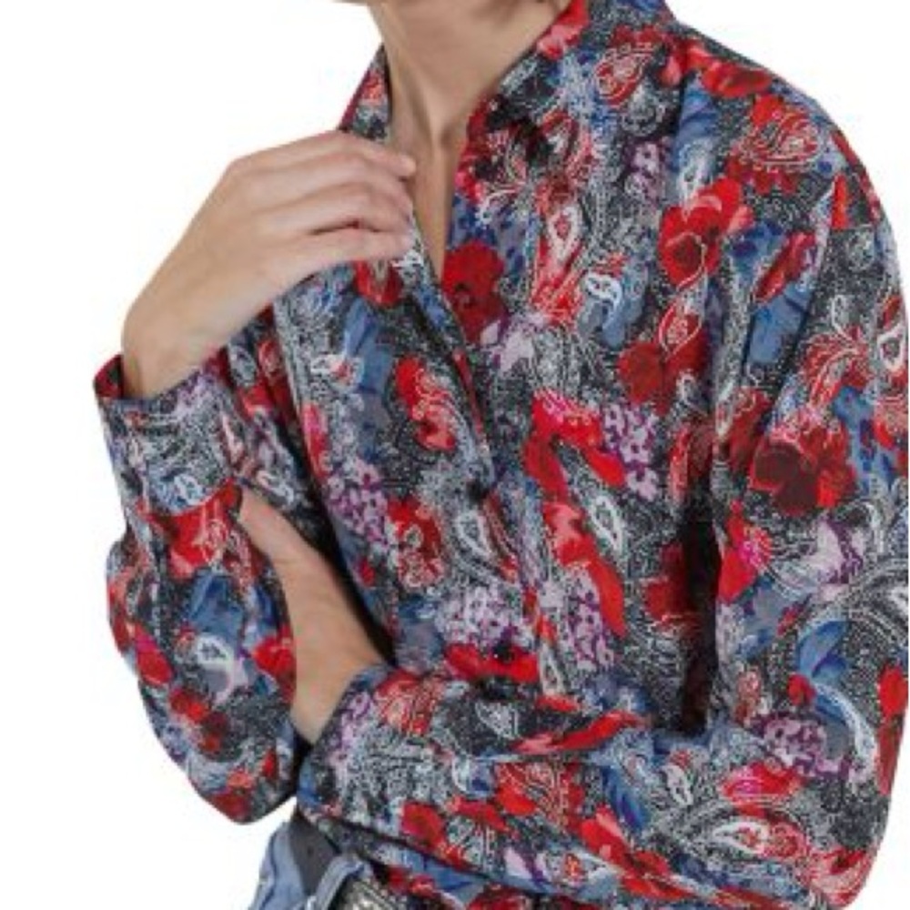 ✔️#H The Kooples Paisley silk Floral shirt